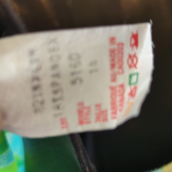 𝅺Vintage 80s Bathing Suit Racerback Tropical Sunset Union Made 14 - Picture 6 of 7